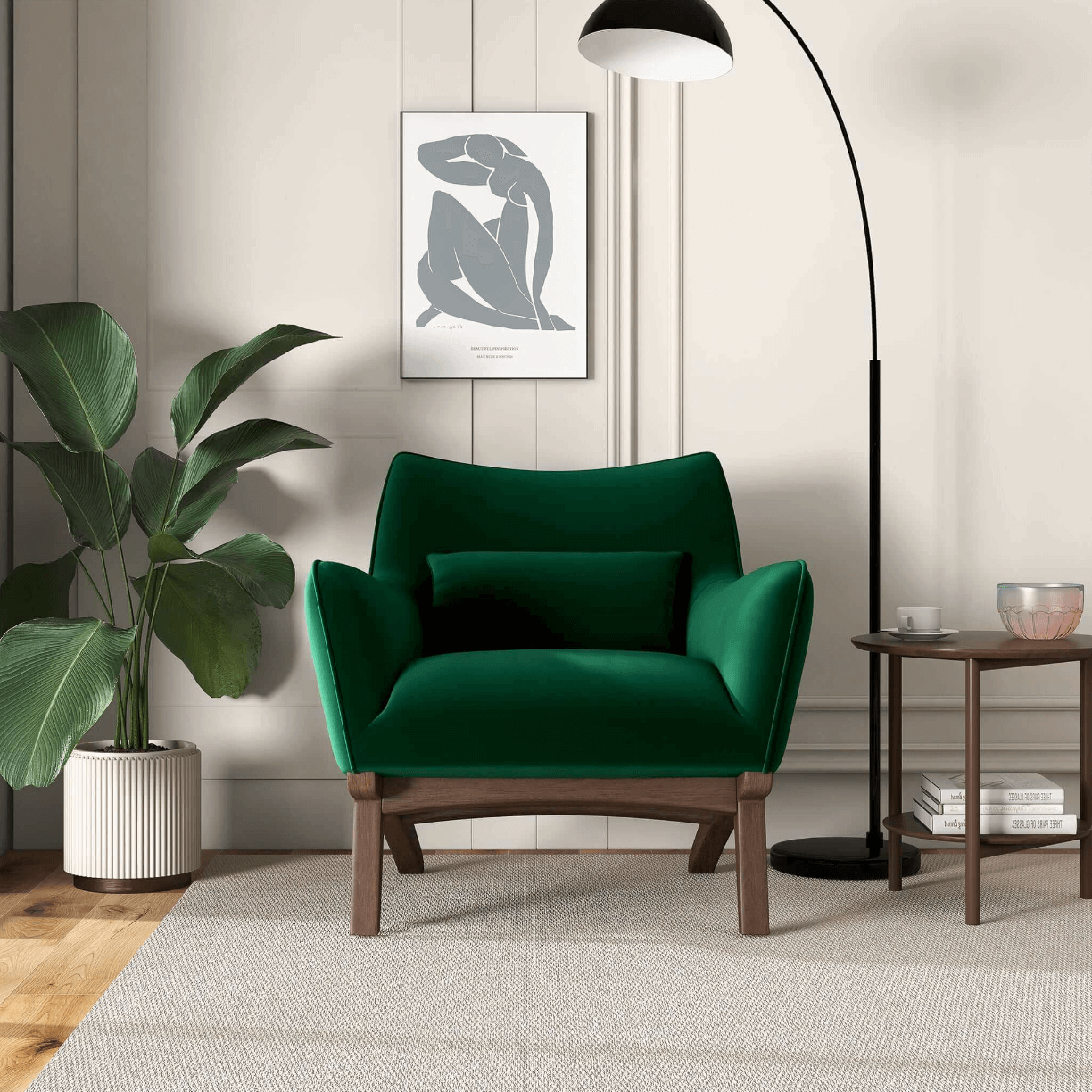 Brayden MCM Fabric Accent Lounge Chair (Various Colors and Fabrics)