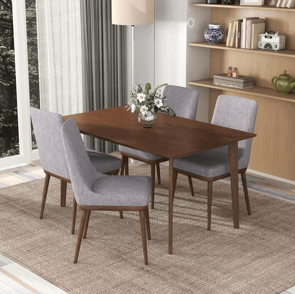 Carlos MCM Solid Wood Rectangular Dining Table 59