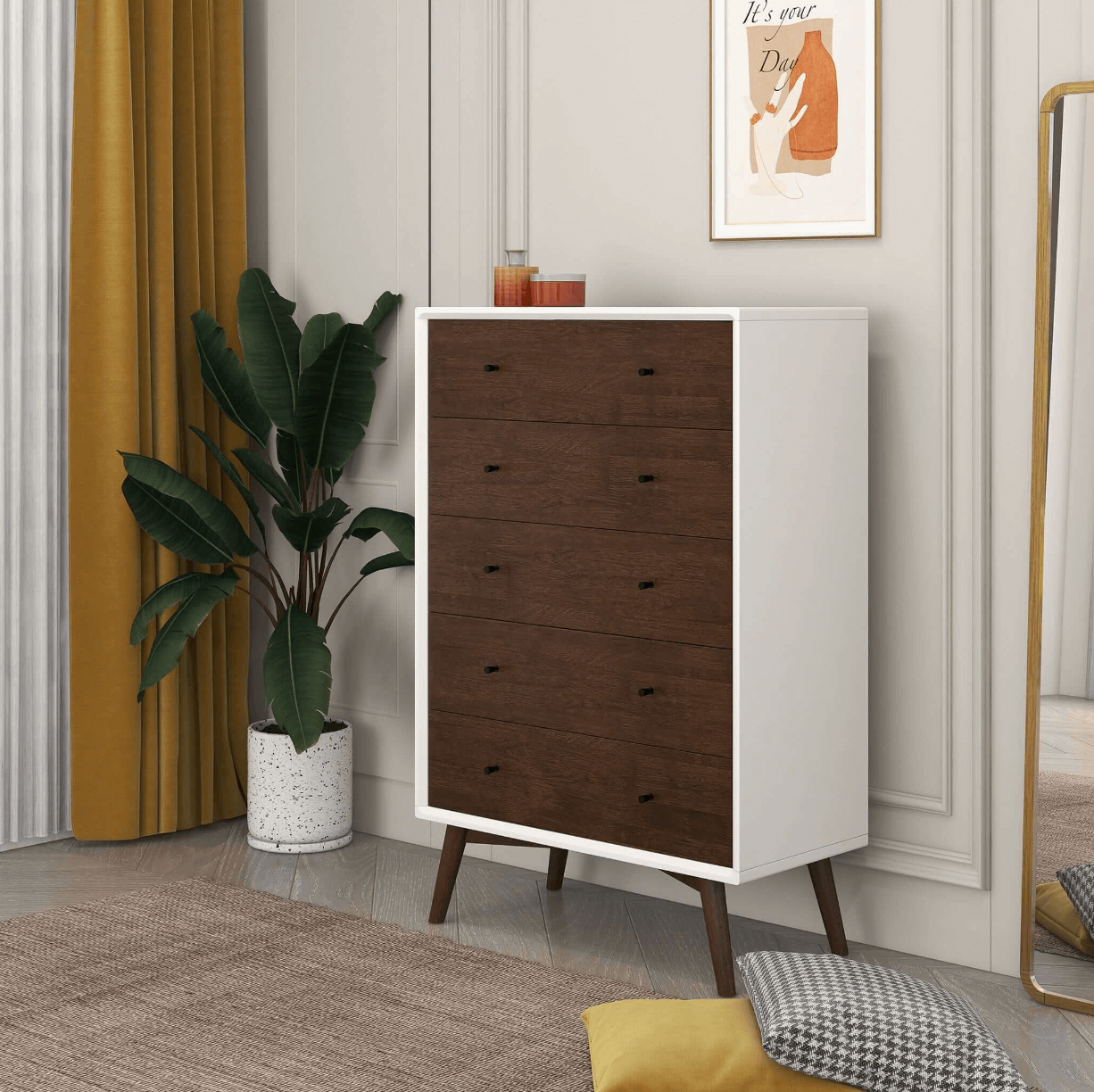 Caroline MCM Solid Wood Bedroom Storage Dresser