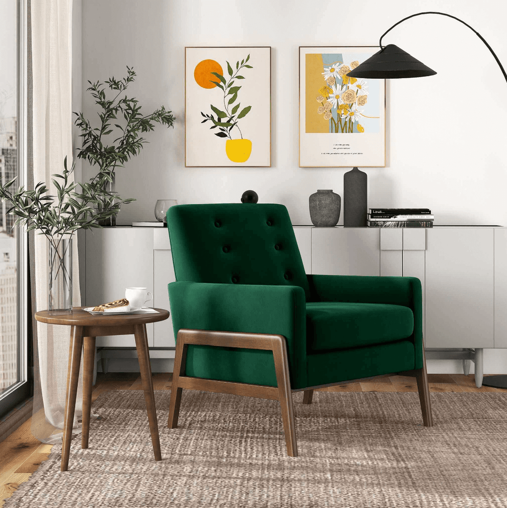 Cole Button Tufted Lounge Accent Armchair (3 Colors)