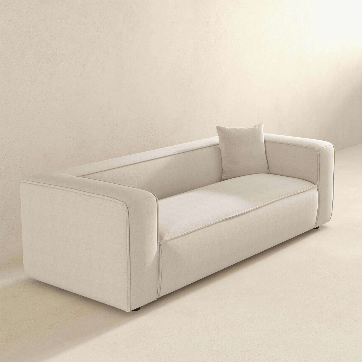 Marshall Contemporary Boucle Box Arm Sofa 91”