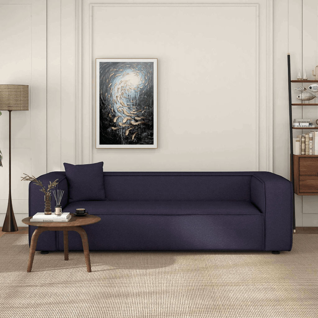 Marshall Contemporary Boucle Box Arm Sofa 91”