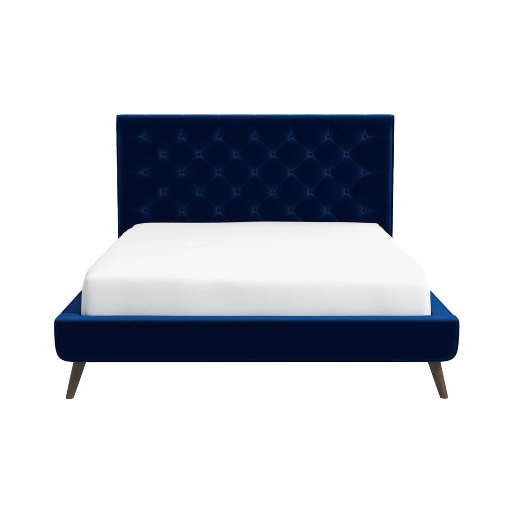 Dillon Button Tufted Velvet Upholstered Platform Bed (4 Colors)