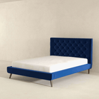 Dillon Button Tufted Velvet Upholstered Platform Bed (4 Colors)