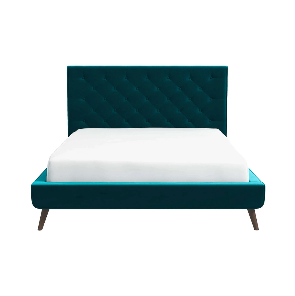 Dillon Button Tufted Velvet Upholstered Platform Bed (4 Colors)