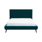 Dillon Button Tufted Velvet Upholstered Platform Bed (4 Colors)