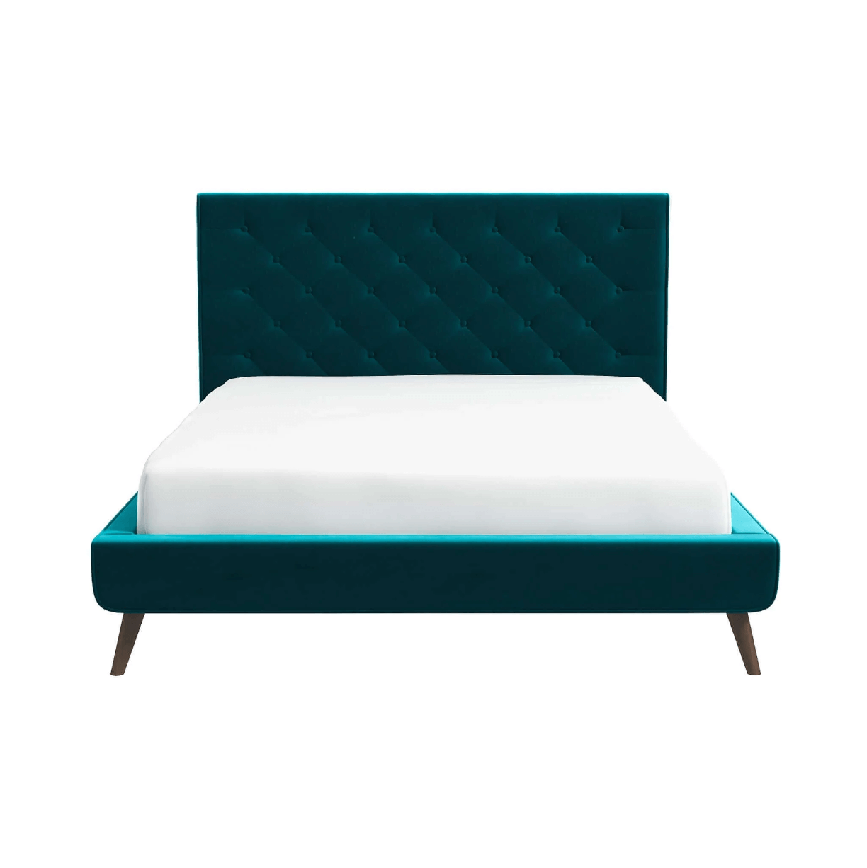 Dillon Button Tufted Velvet Upholstered Platform Bed (4 Colors)
