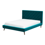 Dillon Button Tufted Velvet Upholstered Platform Bed (4 Colors)