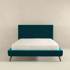 Dillon Button Tufted Velvet Upholstered Platform Bed (4 Colors)