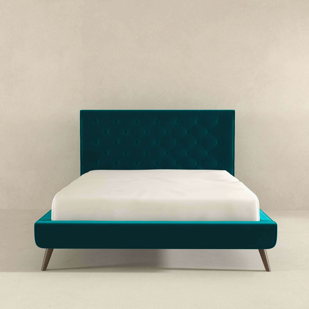 Dillon Button Tufted Velvet Upholstered Platform Bed (4 Colors)