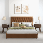 Donald Tufted Velvet Bed Frame Platform (2 Colors)