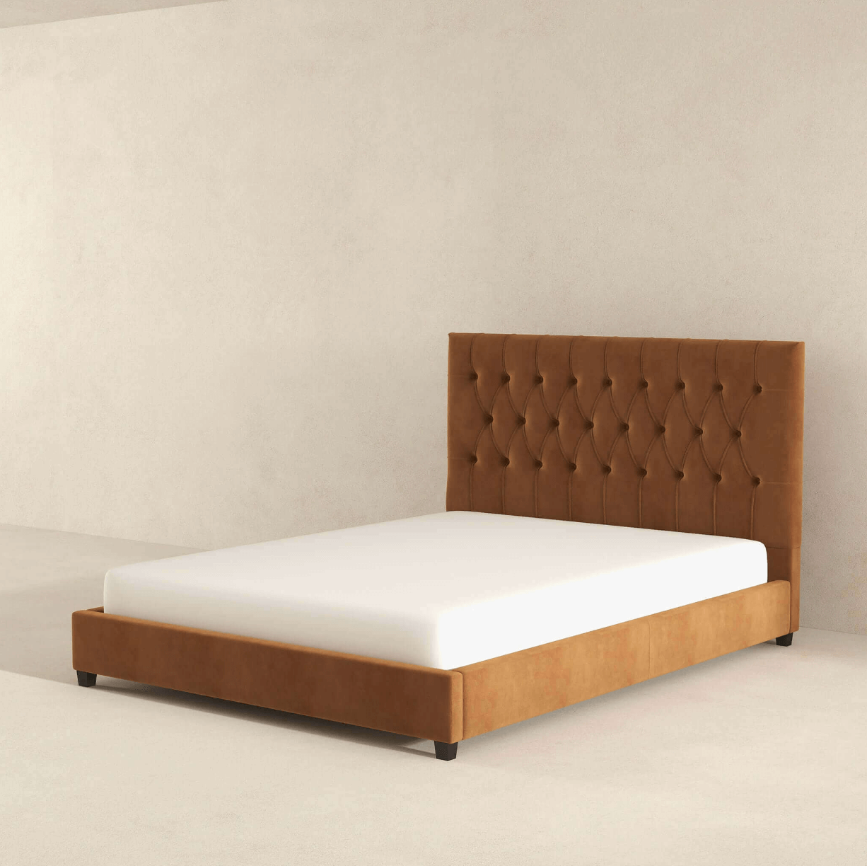 Donald Tufted Velvet Bed Frame Platform (2 Colors)