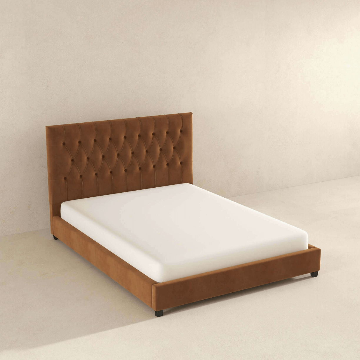 Donald Tufted Velvet Bed Frame Platform (2 Colors)