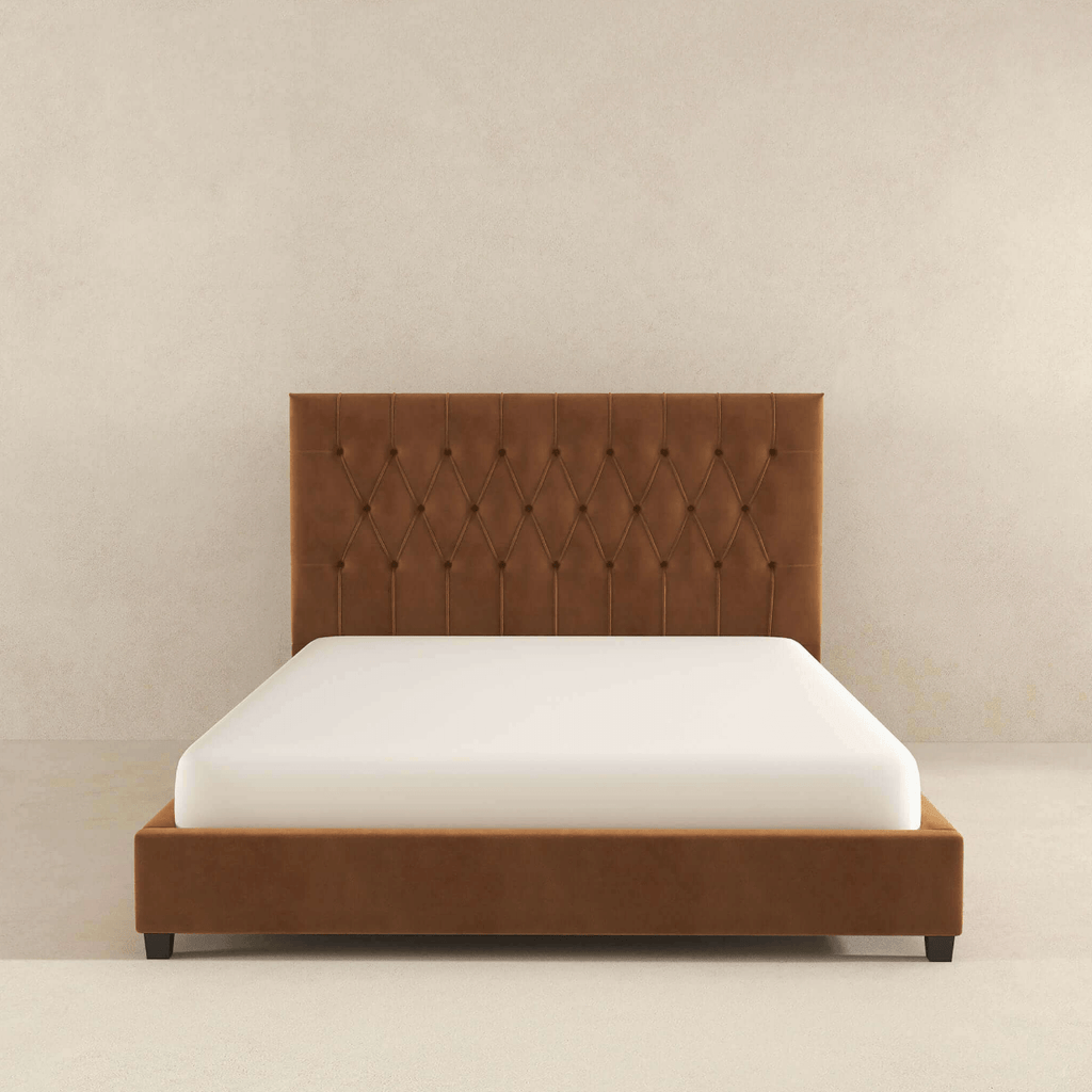 Donald Tufted Velvet Bed Frame Platform (2 Colors)