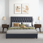 Donald Tufted Velvet Bed Frame Platform (2 Colors)