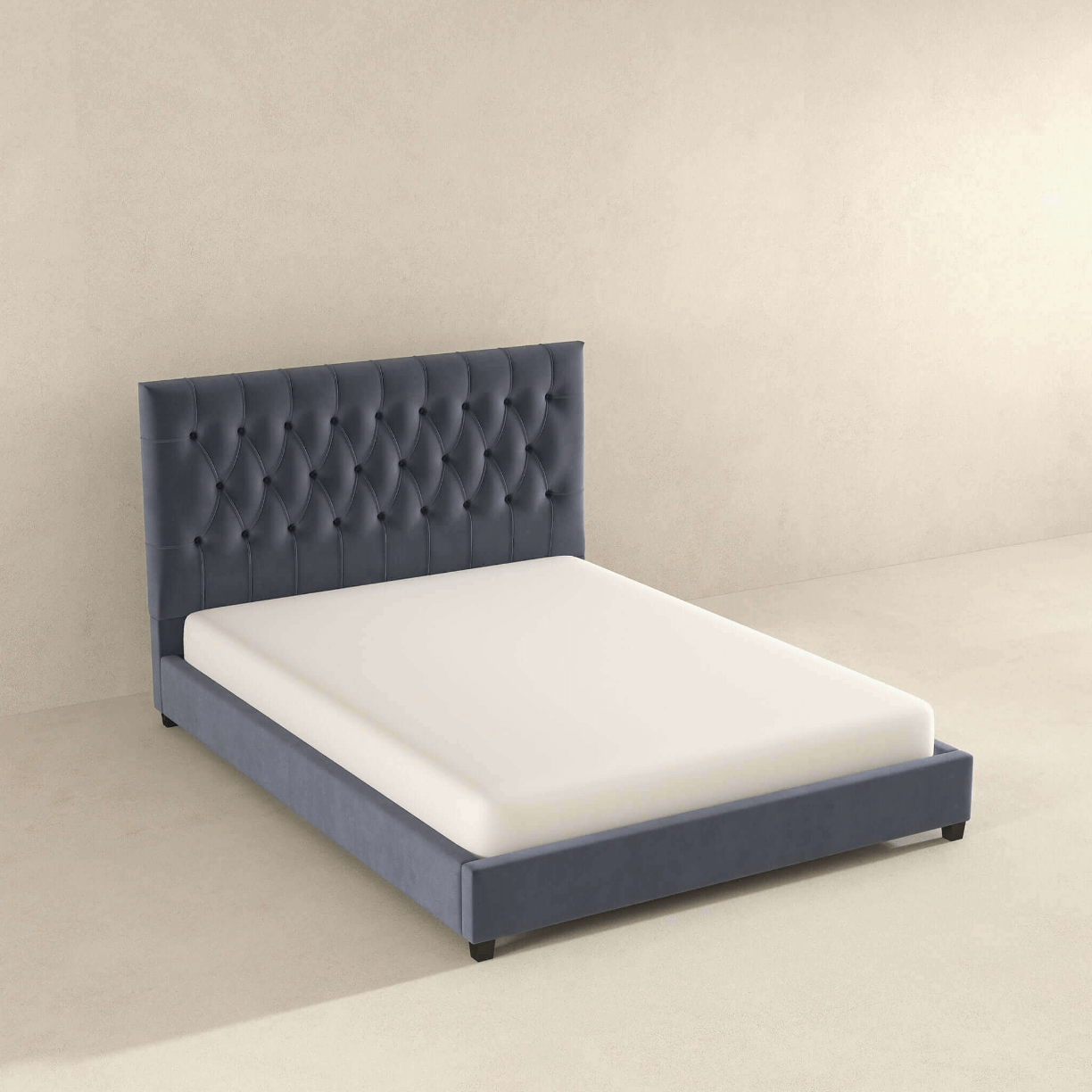 Donald Tufted Velvet Bed Frame Platform (2 Colors)