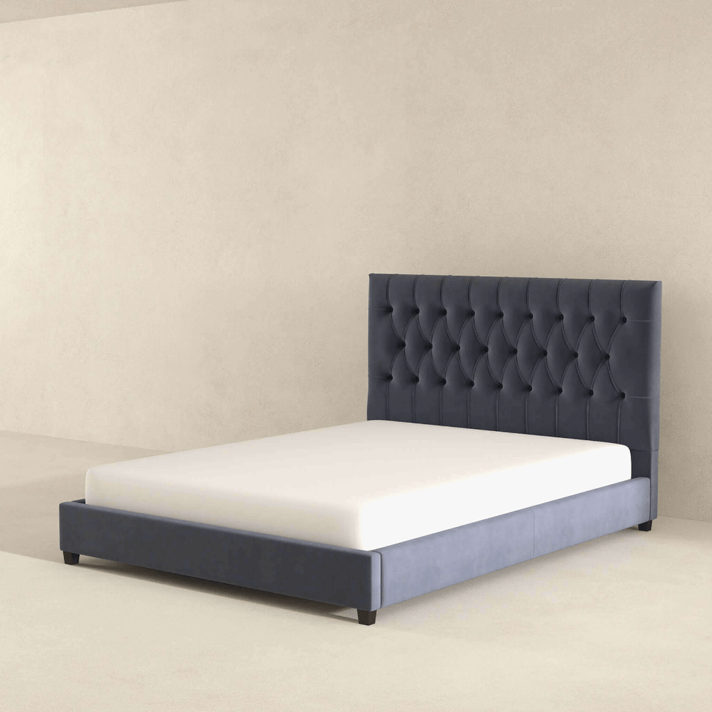 Donald Tufted Velvet Bed Frame Platform (2 Colors)