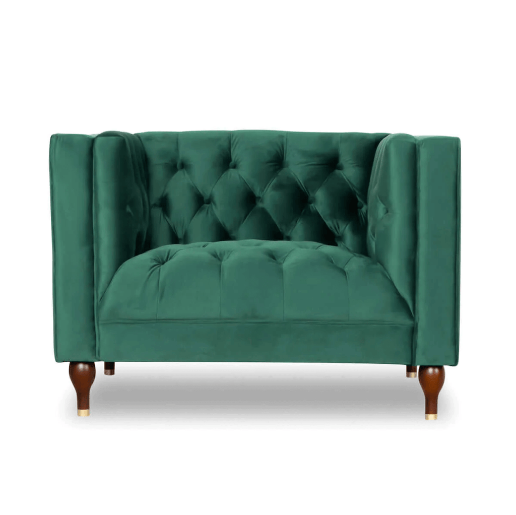 Evelyn Mid-Century Tufted Velvet Lounge Chair 42