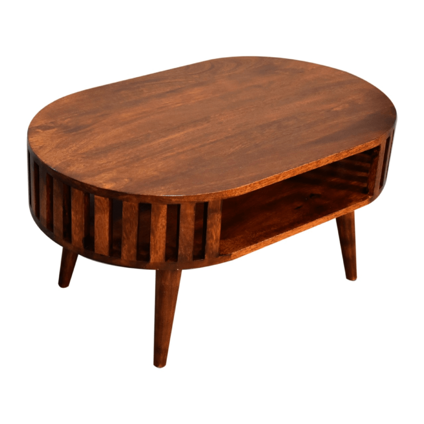 Ariella MCM Slatted Solid Mango Wood Coffee Table 32