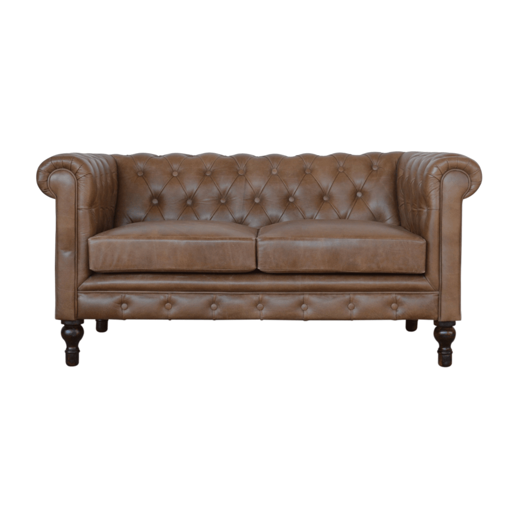 Buffalo Leather Chesterfield Sofa Loveseat 59'