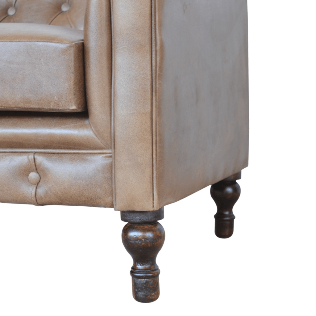 Buffalo Leather Chesterfield Sofa Loveseat 59'