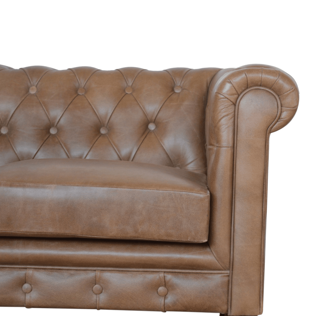 Buffalo Leather Chesterfield Sofa Loveseat 59'
