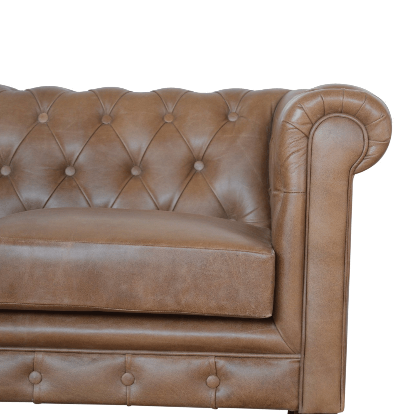 Buffalo Leather Chesterfield Sofa Loveseat 59'