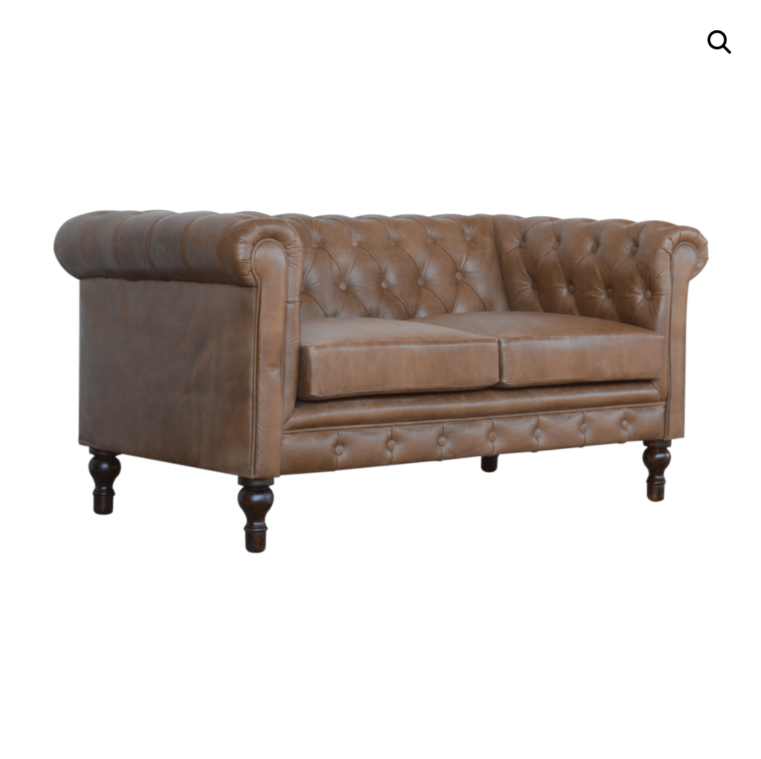 Buffalo Leather Chesterfield Sofa Loveseat 59'