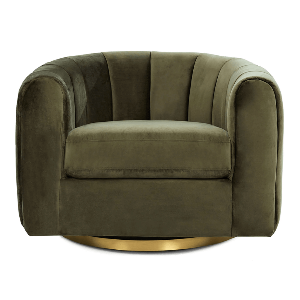 Cosey Green Channel Tufted Velvet Swivel Chair (3 Colors)