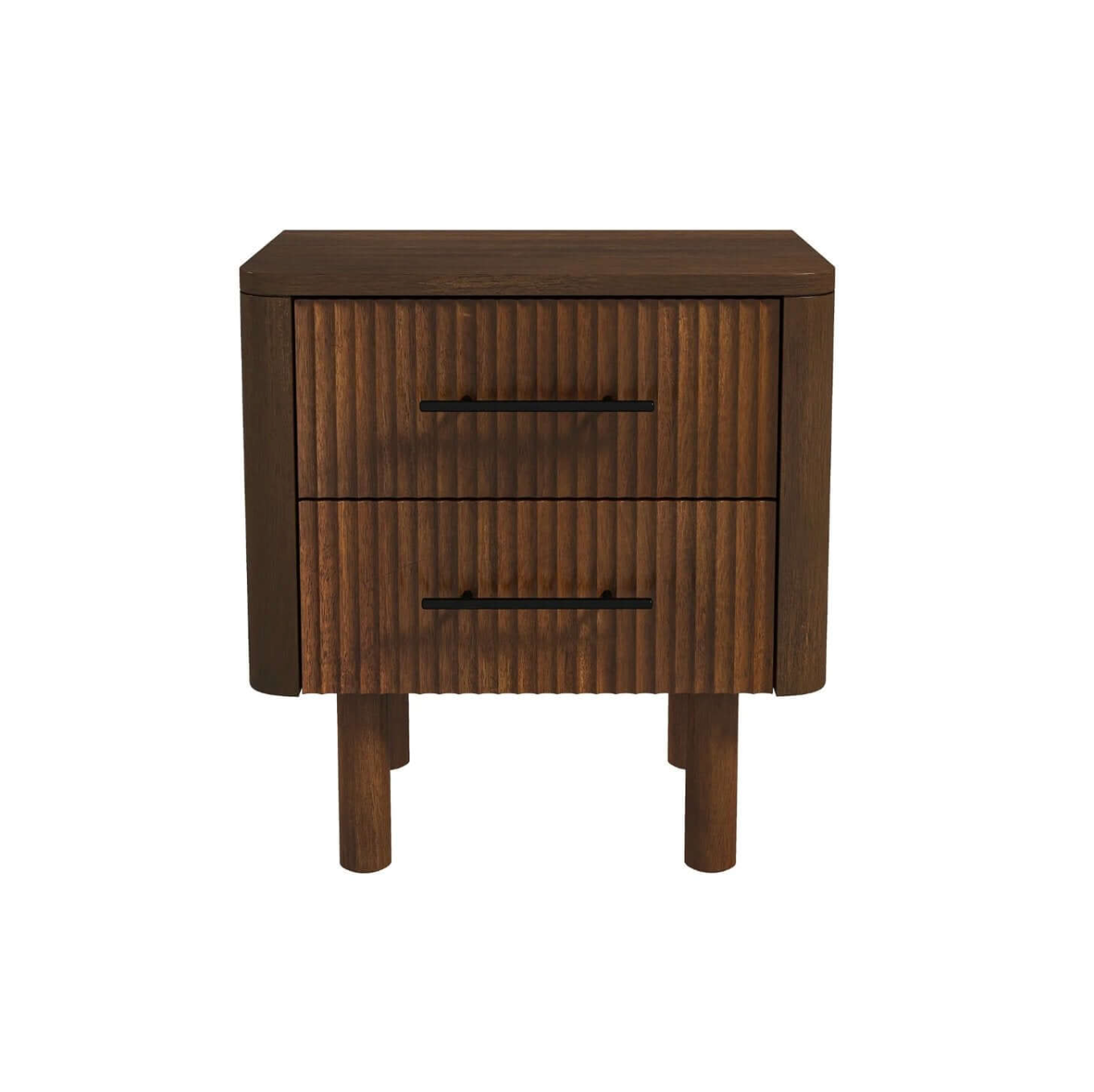 Logan Walnut Bedroom 2 Drawer Nightstand 21