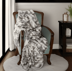 Gray Rabbit Fur Throw Blanket
