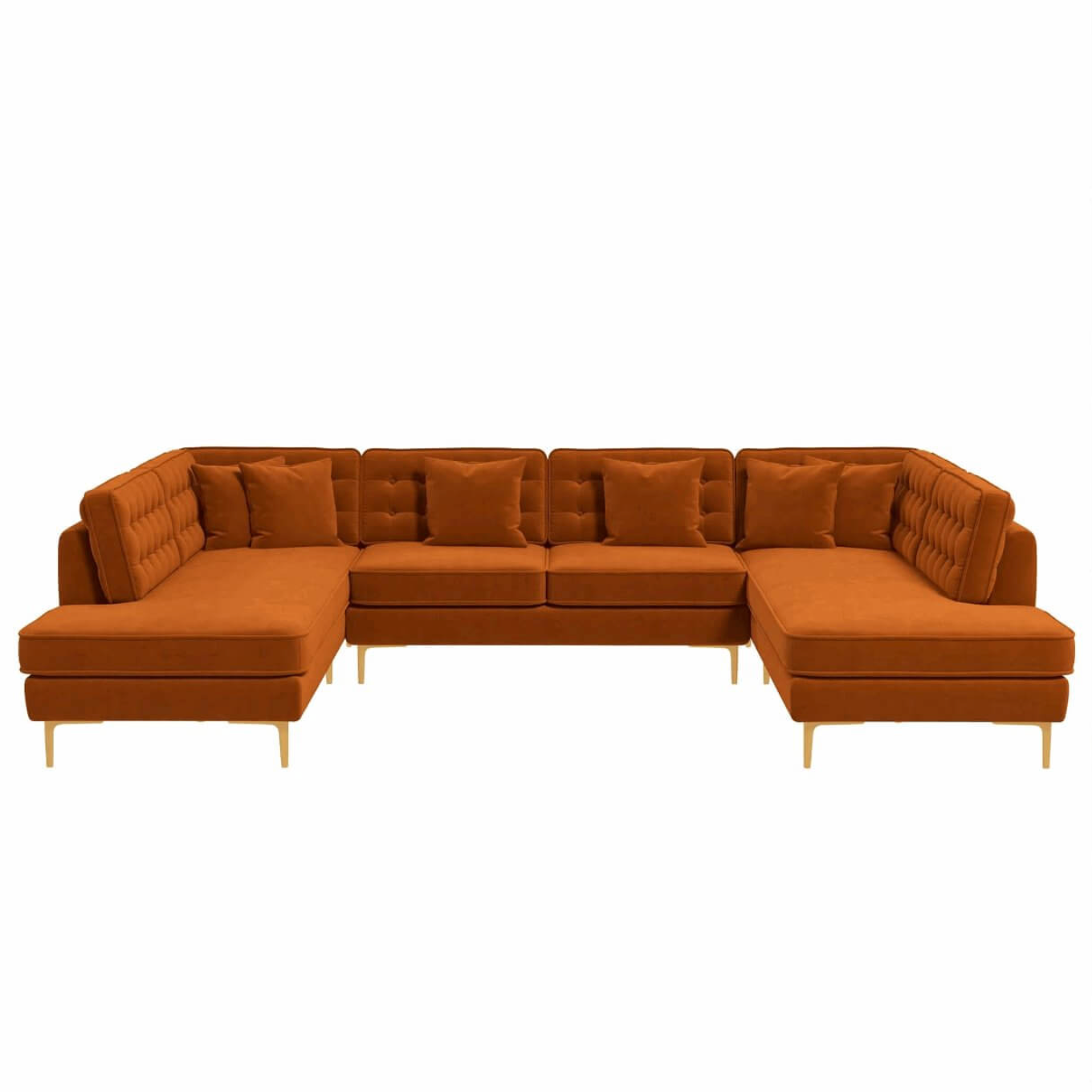Brooke MCM Velvet U-Shape Dual Chaise Sectional Sofa 131