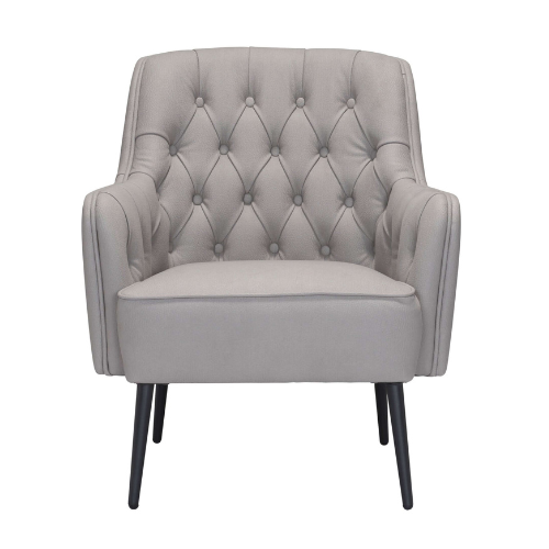 Tasmania MCM Button-Tufted Faux Leather Armchair (3 Colors)