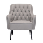 Tasmania MCM Button-Tufted Faux Leather Armchair (3 Colors)