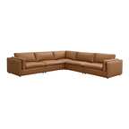Brighton Leather 5 Piece Modular Corner Sofa Sectional 142