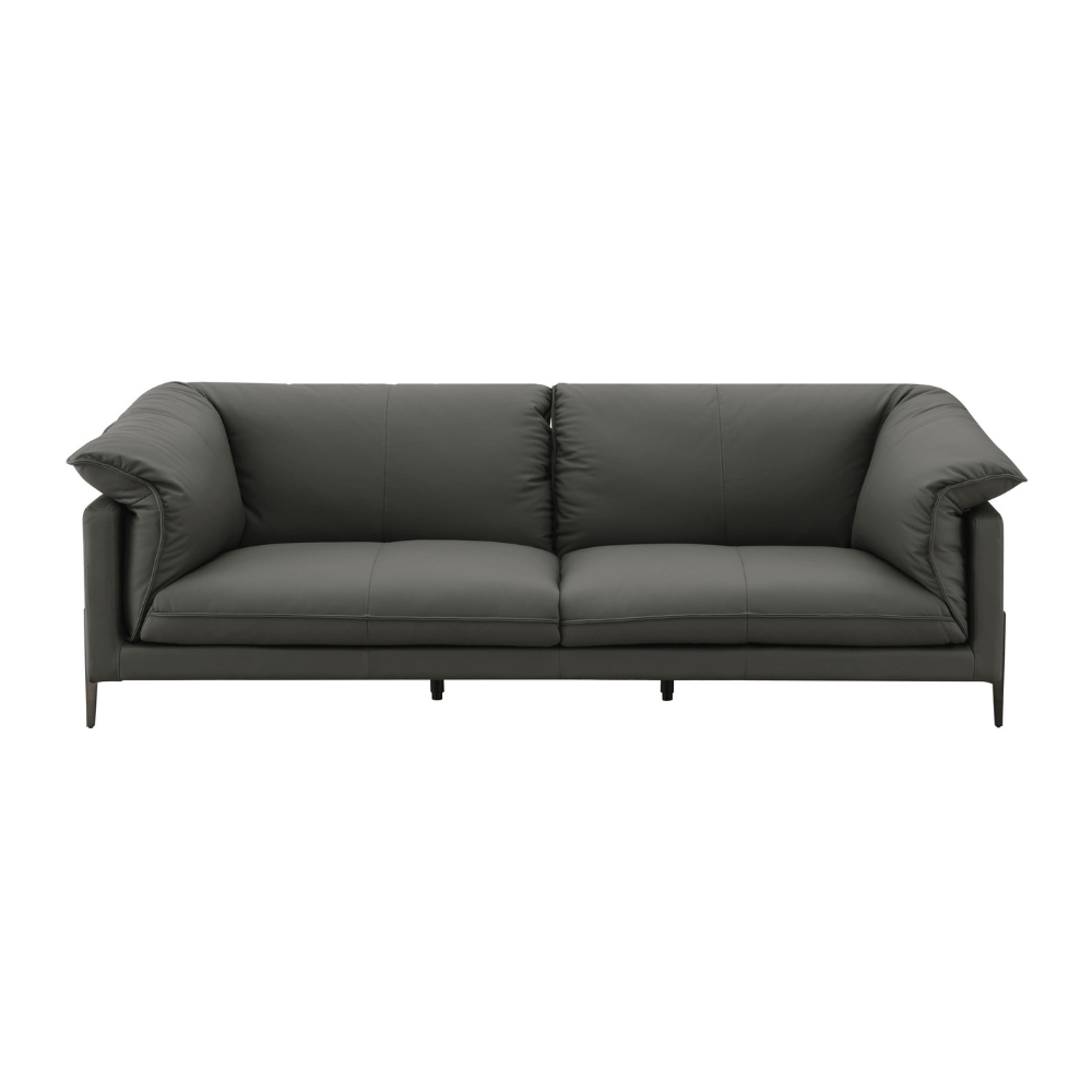 Tadi Black Top Grain Leather Sofa Loveseat 69L
