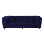 Atronia Luxe Deco Blue Velvet Sofa 90L