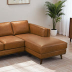 Chase MCM Tan Leather Chaise Sofa Sectional 92