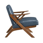 Brown Faux Leather MCM Hard Wood Frame Armchair (2 Color Options)