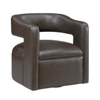 MCM Accent Faux Leather Swivel Chair (2 Colors)