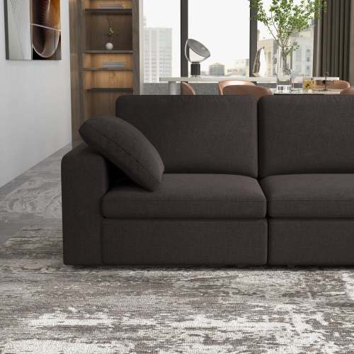Cecilia Dark Gray Modular Chaise Sofa Sectional 121