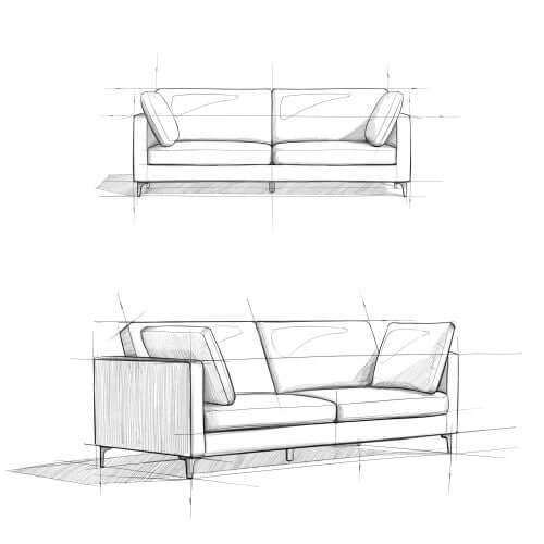 Ava MCM Performance Fabric Sofa 90L (2 Colors)