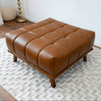 Addison MCM Tufted Square Ottoman (Color & Upholstery Options)