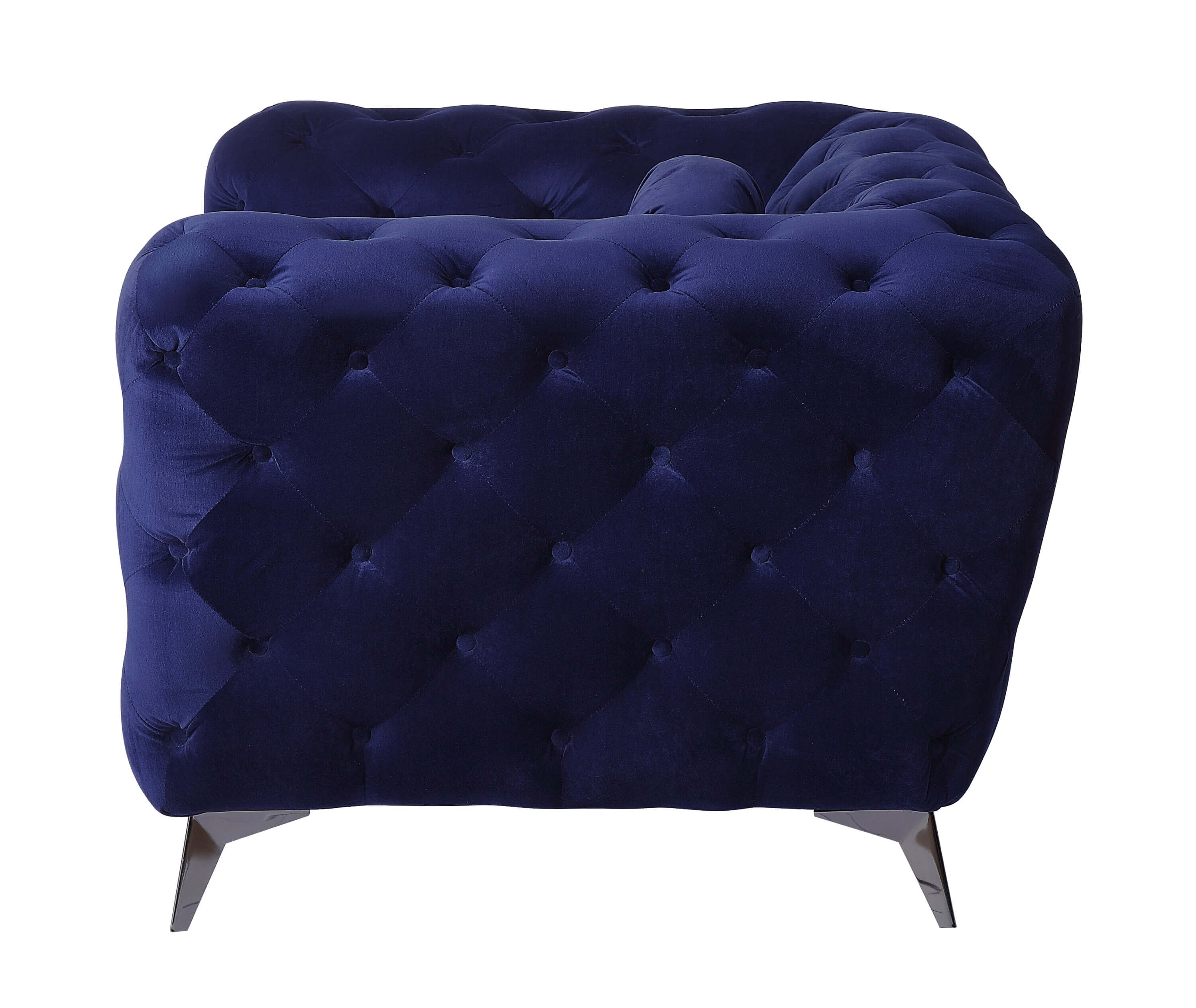 Atronia Luxe Deco Blue Velvet Sofa Loveseat 72L