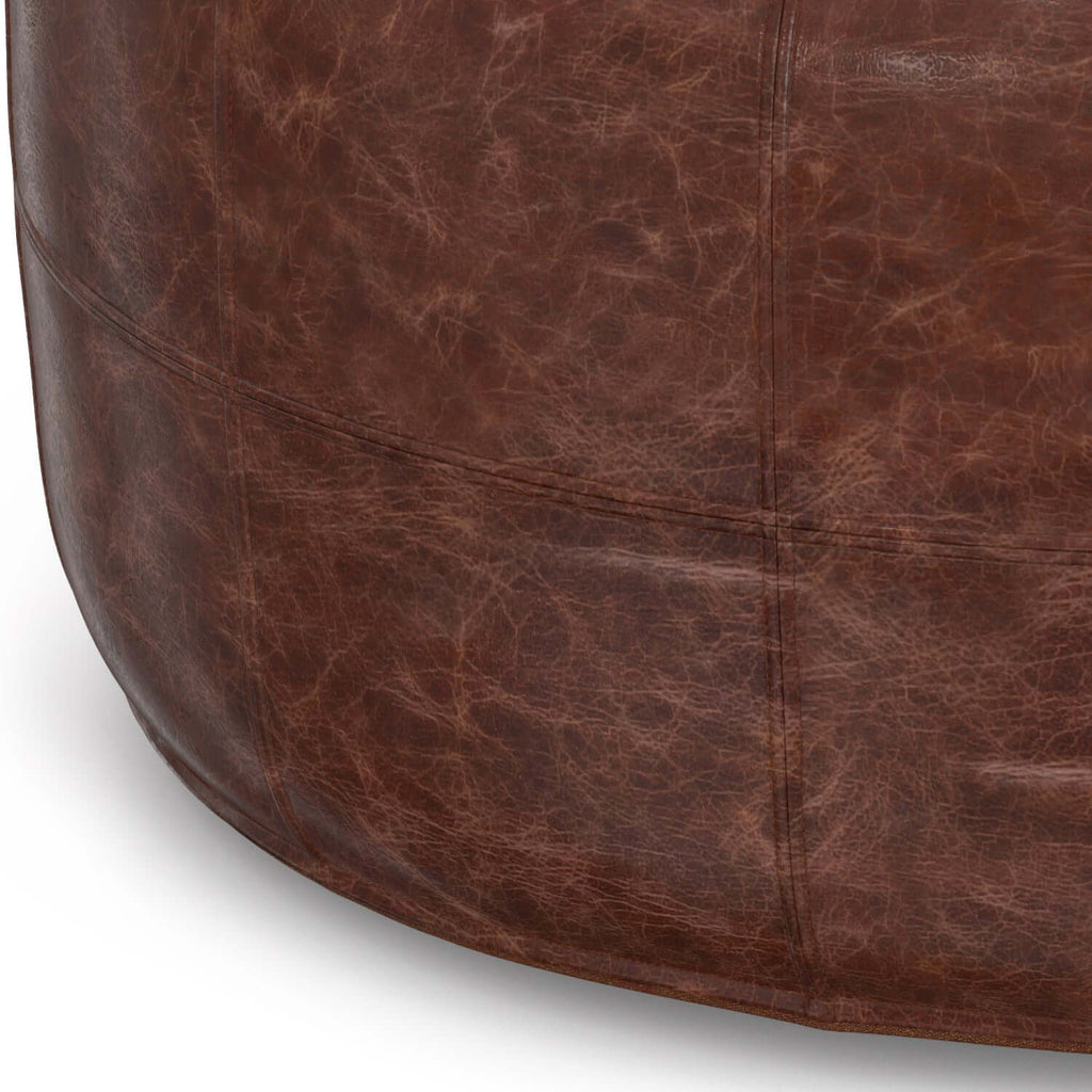 Connor Brown Buffalo Leather Disc Ottoman 34W