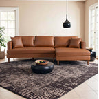 Blake Cognac Leather Sectional Sofa Right Facing Chaise 107