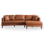 Blake Cognac Leather Sectional Sofa Right Facing Chaise 107