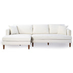 Blake Velvet Upholstered L-Shape Chaise Sofa Sectional 107