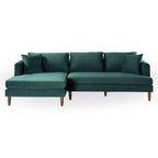 Blake Velvet Upholstered L-Shape Chaise Sofa Sectional 107