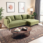 Blake Velvet Upholstered L-Shape Chaise Sofa Sectional 107